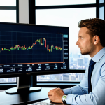 A professional financial consultant, either male or female, dressed in a modest business suit and professional dress, stands confidently beside a large digital screen displaying complex financial charts and market data. They are calmly explaining intricate investment concepts to a fully clothed adult client, who is seated and attentively listening. The setting is a modern, well-lit office with a clear view of a bustling city skyline through a large window. The overall atmosphere conveys clarity, expertise, and trust. safe for work, appropriate content, fully clothed, perfect anatomy, correct proportions, natural pose, well-formed hands, proper finger count, natural body proportions, professional photography, high quality.