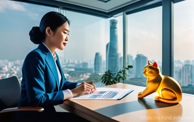 펀드투자상담사와 IT 기술 융합 사례 - **Prompt:** A high-resolution, futuristic depiction of Artificial Intelligence assisting a Vietnames...