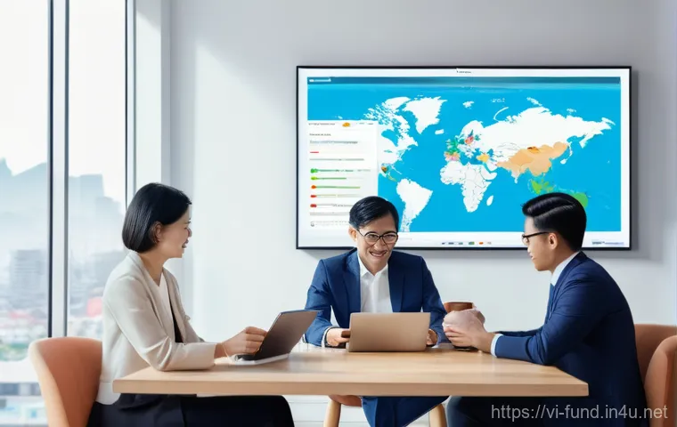 펀드투자상담사와 IT 기술 융합 사례 - **Prompt:** A high-resolution, futuristic depiction of Artificial Intelligence assisting a Vietnames...