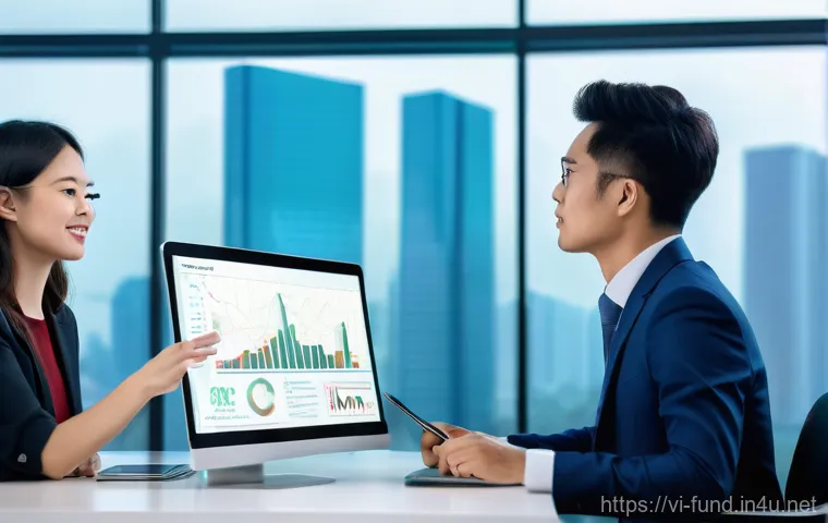 펀드투자상담사 커리어 패스 - **Prompt:** A compassionate and professional Vietnamese male financial advisor in his early 30s, wea...