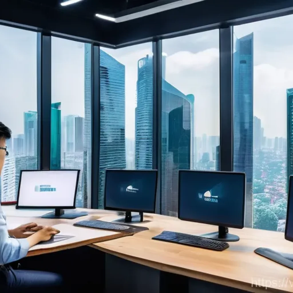 펀드투자상담사와 관련된 금융 기술 활용 - **Prompt:** A dynamic, wide-angle shot of a modern, open-plan office space in a Vietnamese city, bus...