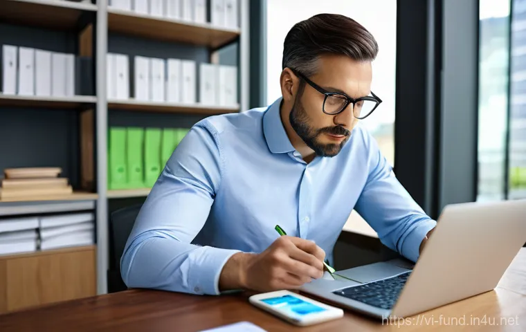 펀드투자상담사 실무와 이론 차이점 - **Prompt:** A professional financial advisor, a woman in her late 30s with a reassuring smile, sits ...