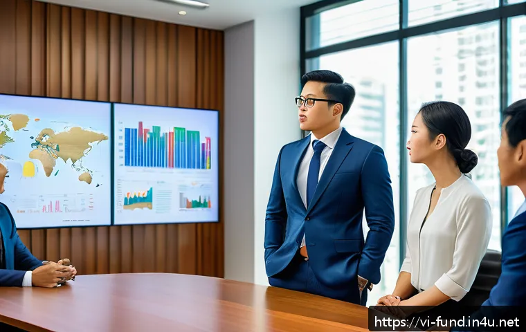 펀드투자상담사 자격증 해외 활용 가능성 - A professional Vietnamese financial advisor in a modern office setting, wearing business attire and ...