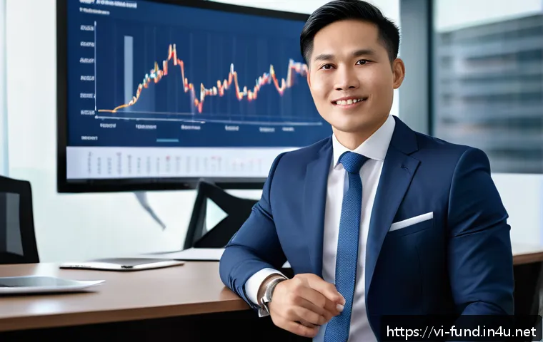 펀드투자상담사 이직 성공 사례 - A professional Vietnamese financial advisor in a modern office setting, dressed in formal business a...