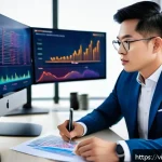 Home 18 펀드투자상담사 자격증 장기 보유자의 인터뷰 - A professional Vietnamese financial advisor in a modern office setting, attentively listening to a d...
