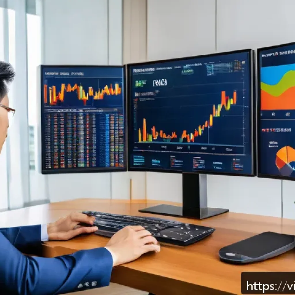 펀드투자상담사로서 직무에서의 교훈 - A professional Vietnamese financial advisor in a modern office setting, analyzing diverse investment...