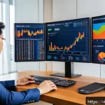 Home 23 펀드투자상담사로서 직무에서의 교훈 - A professional Vietnamese financial advisor in a modern office setting, analyzing diverse investment...