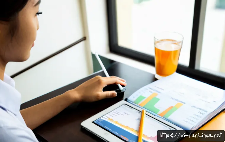 Home 17 펀드투자상담사 관련 학습 어플 활용법 - Photorealistic Vietnamese young professional studying for a financial investment adviser certificati...