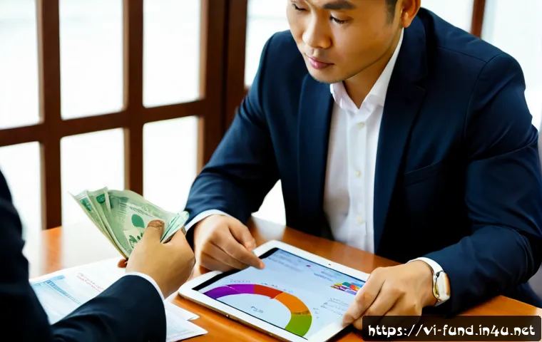 Home 31 펀드투자상담사와 자산 관리의 차이 - Photorealistic financial consultation in a modern Vietnamese office, a professional fund investment ...